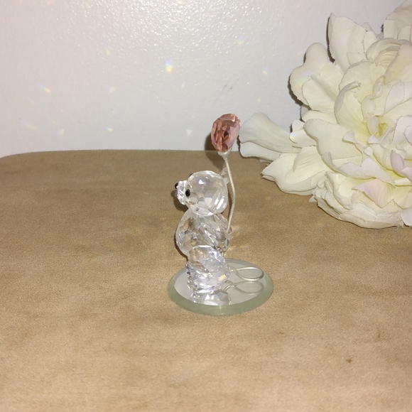 Swarovski Crystal I Love You Kris Bear w/ Pink Heart Balloon & Stand Plate & Box - Picture 6 of 16